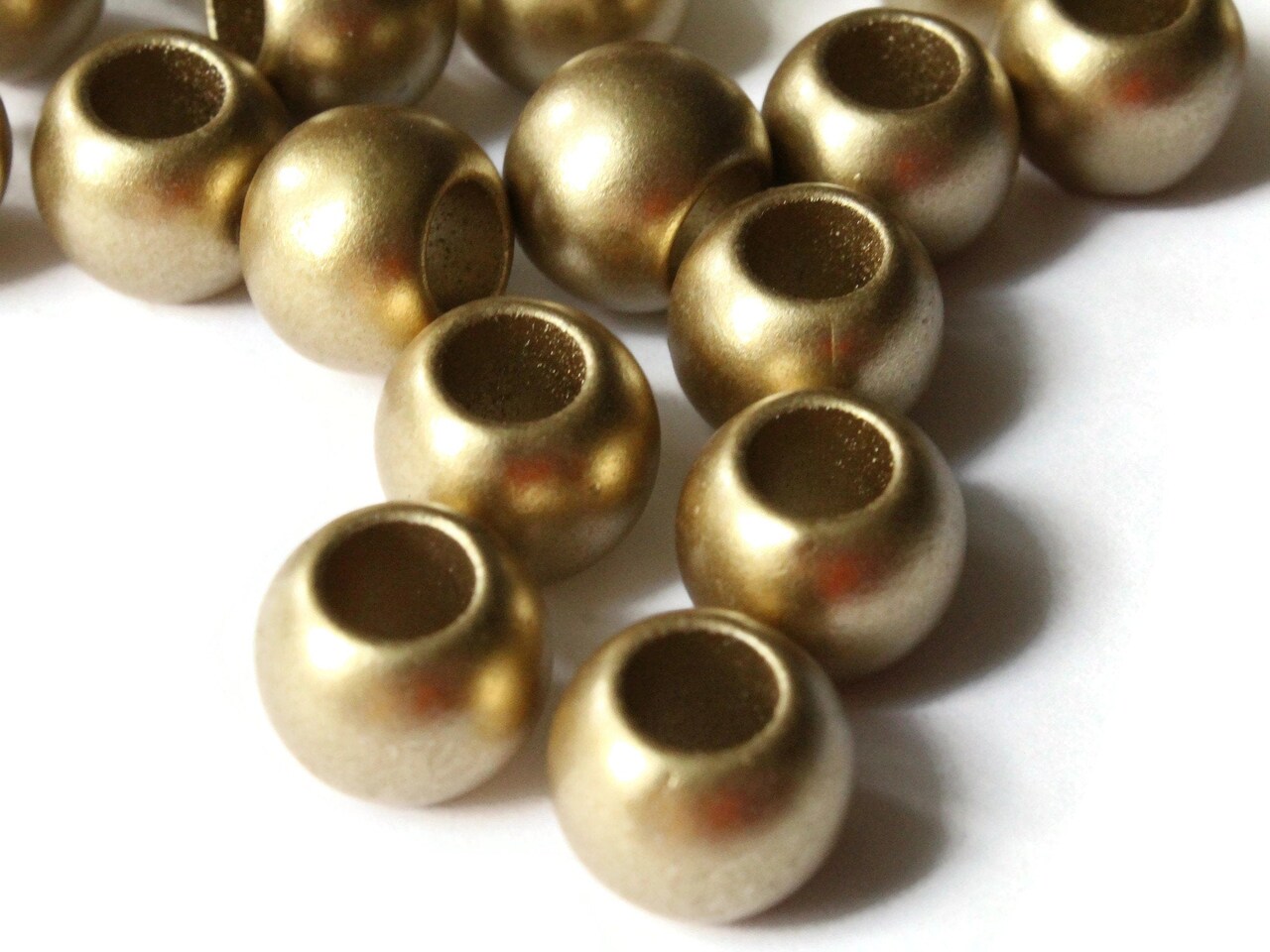 30 12mm Gold Acrylic Tube Beads to String Large Hole Beads